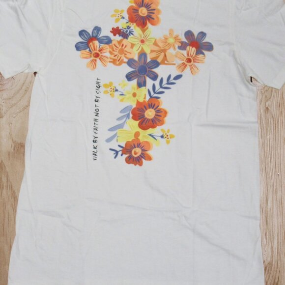 Jesus is The Light Crewneck T-Shirt, White, Short Sleeve - Picture 5 of 5